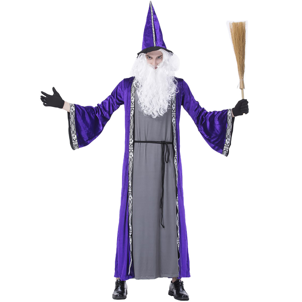Male Magician Costumes Wizard Uniform Fortuneteller Prophet Outfits ...